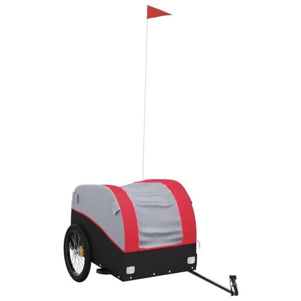 vidaXL Fahrradanh&auml;nger Schwarz und Rot 45 kg Eisen