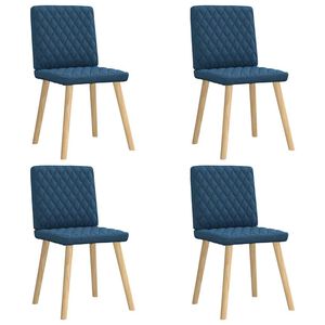 vidaXL Esszimmerst&uuml;hle 4 Stk. Blau Stoff