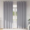 vidaXL Verdunkelungs-Vorh&auml;nge mit Ringen 2 pcs Hellgrau 225 x 140 cm