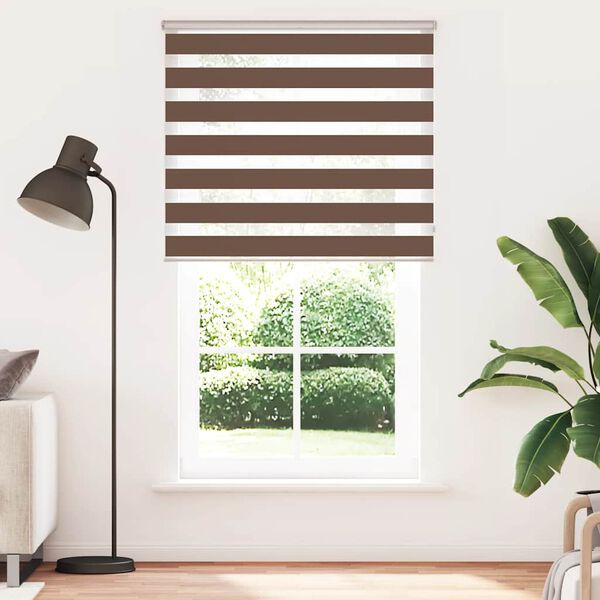 vidaXL Doppelrollo Braun 130x230 cm Stoffbreite 125,9 cm Polyester