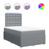 vidaXL Boxspringbett mit Matratze Hellgrau 120x200 cm Stoff