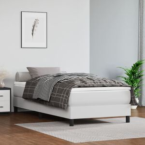 vidaXL Taschenfederkernmatratze Mittel Wei&szlig; 90x190x20 cm Kunstleder