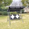 vidaXL Hollywoodschaukel mit Dach Schwarz Poly Rattan
