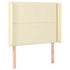 vidaXL Boxspringbett mit Matratze & LED Creme 90x200 cm Kunstleder