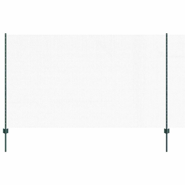 vidaXL Zaun mit Pfosten Gr&uuml;n 1,4 x 50 m Stahl und PVC