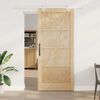 vidaXL Schiebet&uuml;r Braun 93 x 211 cm Massives Kiefernholz
