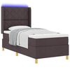 vidaXL Boxspringbett mit LED-Lichtleisten Braun 100 x 200 cm Stoff