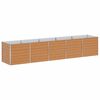 vidaXL Hochbeet Hellbraun 400 x 80 x 77 cm Verzinkter Stahl