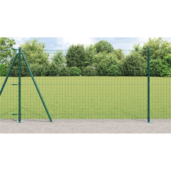 vidaXL Zaun mit Pfosten Gr&uuml;n 1,2 x 10 m Stahl