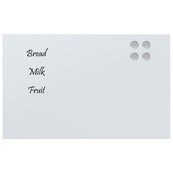 vidaXL Magnettafel Wandmontage Wei&szlig; 80x50 cm Hartglas