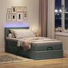 vidaXL Ottomane Bett mit Matratze & LEDs Dunkelgrau 90x200 cm Stoff