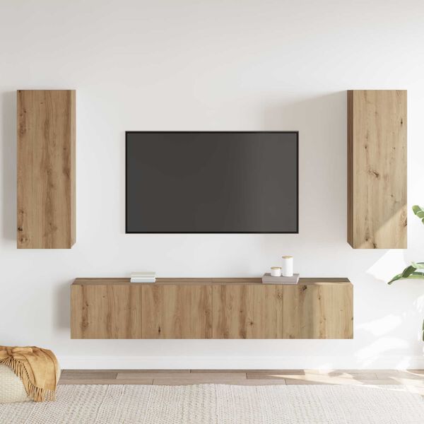 vidaXL TV-Wandschr&auml;nke 4 Stk. Artisan-Eiche Holzwerkstoff