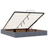 vidaXL Ottoman-Bett mit Matratze & LEDs Dunkelgrau 160x200 cm Samt
