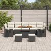 vidaXL Garten-Sofa-Set 10 pcs Schwarz und Creme 90 x 55 x 71 cm