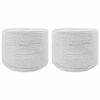vidaXL Baumwollzwirn 2 stk. 2 mm 100 m Wei&szlig; 100% Baumwolle