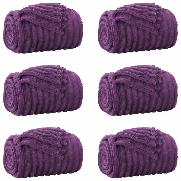 vidaXL Wohndecken 6 pcs Lila 270 x 240 cm Fleece