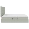 vidaXL Bett mit Stauraum und LED mit LED Hellgrau 200 x 200 cm Samt