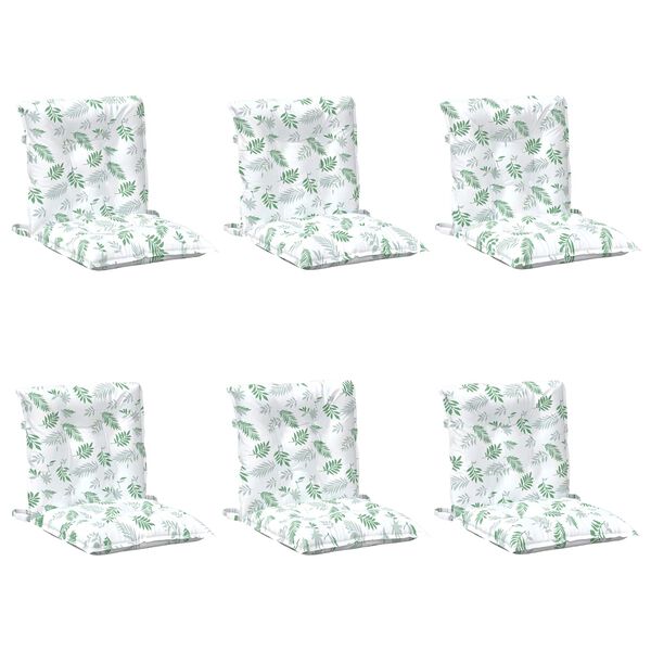 vidaXL Lowback Stuhlpolster Blatt 6 pcs Wei&szlig; 100 x 50 x 7 cm Oxford