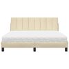 vidaXL Bett mit Matratze "Hanko" Creme 160x200 cm Stoff