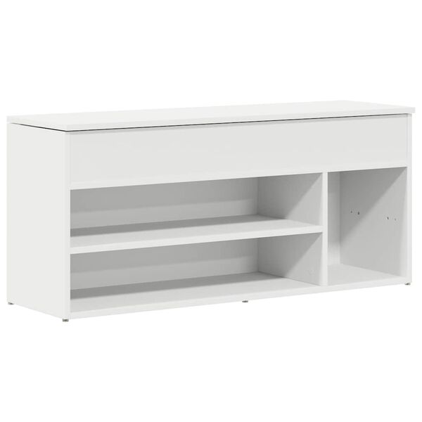 vidaXL Schuhbank Wei&szlig; 102x30,5x45 cm Holzwerkstoff