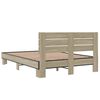 vidaXL Bettgestell Sonoma-Eiche 120x190 cm Holzwerkstoff und Metall