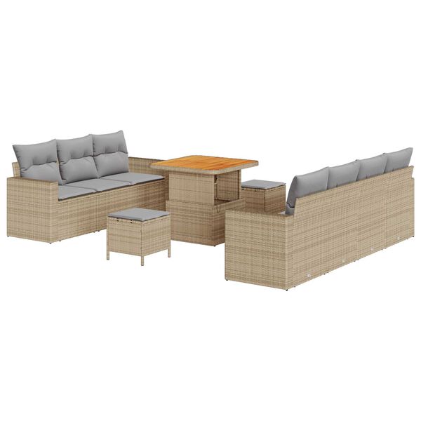 vidaXL Garten-Sofa-Set 10 pcs Beige Poly-Rattan