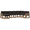 vidaXL Outdoor-Sofagarnitur mit Kissen 8 pcs Nat&uuml;rlich und Schwarz
