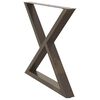 vidaXL Esstisch Beine 2 St&uuml;ck Naturstahl 90x(72-73,3) cm Stahl