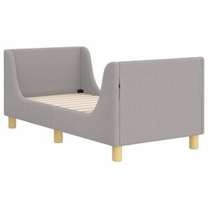 vidaXL Kinderbettgestell mit Kopfteil Hellgrau 70 x 140 cm Boucl&eacute;