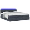 vidaXL Ottoman-Bett mit Matratzen & LEDs Dunkelgrau 200x200 cm Samt