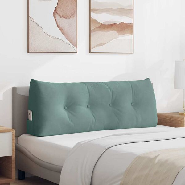 vidaXL R&uuml;ckenkissen Meergr&uuml;n 120 x 24 x 50 cm Samt
