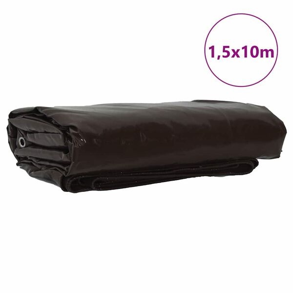 vidaXL Plane 650g / m&sup2; Braun 1,5 x 10 m Canvas mit PVC-Beschichtung