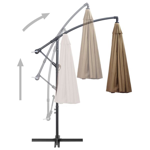 vidaXL Ampelschirm Taupe 3 m Aluminium-Mast
