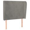 vidaXL Kopfteil mit Ohren Hellgrau 103x23x118/128 cm Samt