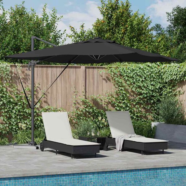 vidaXL Sonnenschirm Schwarz 286 x 284 x 270 cm Aluminium und Polyester