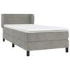 vidaXL Boxspringbett mit Matratze Hellgrau 100x200 cm Samt