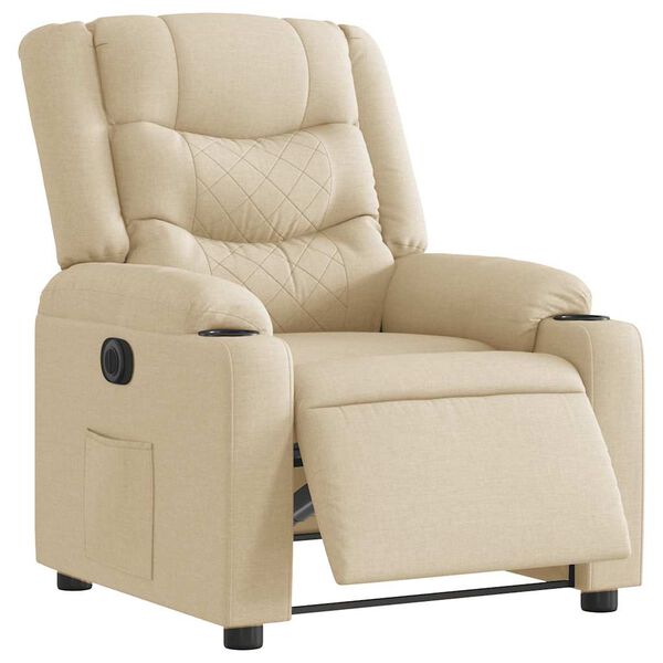 vidaXL Relaxsessel Elektrisch Creme Stoff