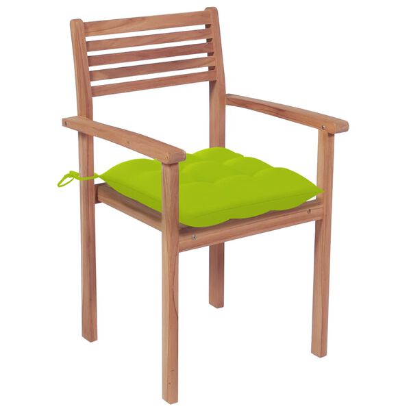 vidaXL Stapelbare Gartenst&uuml;hle mit Kissen 8 Stk. Massivholz Teak