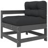 vidaXL 6-tlg. Garten-Lounge-Set mit Kissen Grau Massivholz