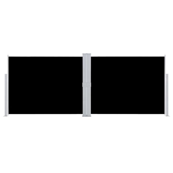 vidaXL Ausziehbare Seitenmarkise Schwarz 140 x 1000 cm