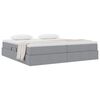 vidaXL Aufbewahrungsbett mit Matratze Hellgrau 200 x 200 cm Polyester