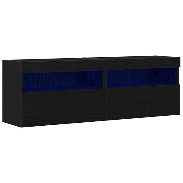 vidaXL TV-Wandregal Schwarze Eiche 60 x 30 x 40 cm Holzwerkstoff