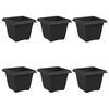 vidaXL Quadratischer Blumentopf 6 stk. Schwarz 33 x 33 x 26 cm
