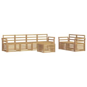 vidaXL Outdoor-Sofagarnitur 7 stk. Wei&szlig; Massivholz Akazie