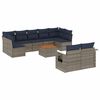 vidaXL 10-teiliges Gartensofa-Set mit Kissen, grau, Polyrattan