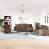 vidaXL 4-tlg. Sofagarnitur mit Fu&szlig;hocker Braun Stoff