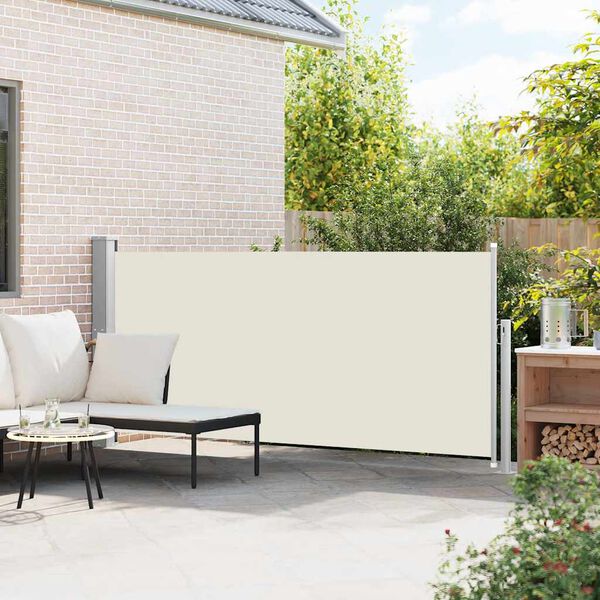 vidaXL Ausziehbare Seitenmarkise 140x300 cm Creme