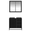 vidaXL Badezimmerm&ouml;bel Set 2 pcs Schwarz Eichen-Optik Holzwerkstoff