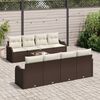 vidaXL Garten-Sofa-Set mit Kissen mit Speicher 9 pcs Braun und Creme