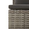 vidaXL Gartensofa 2-Sitzer mit Kissen Grau Poly Rattan
